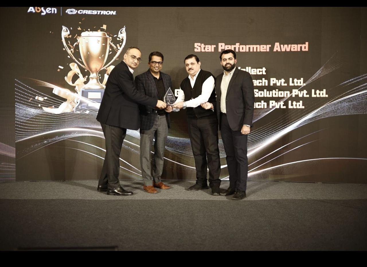 GPSPL receiving star performer award from Absen and Crestron