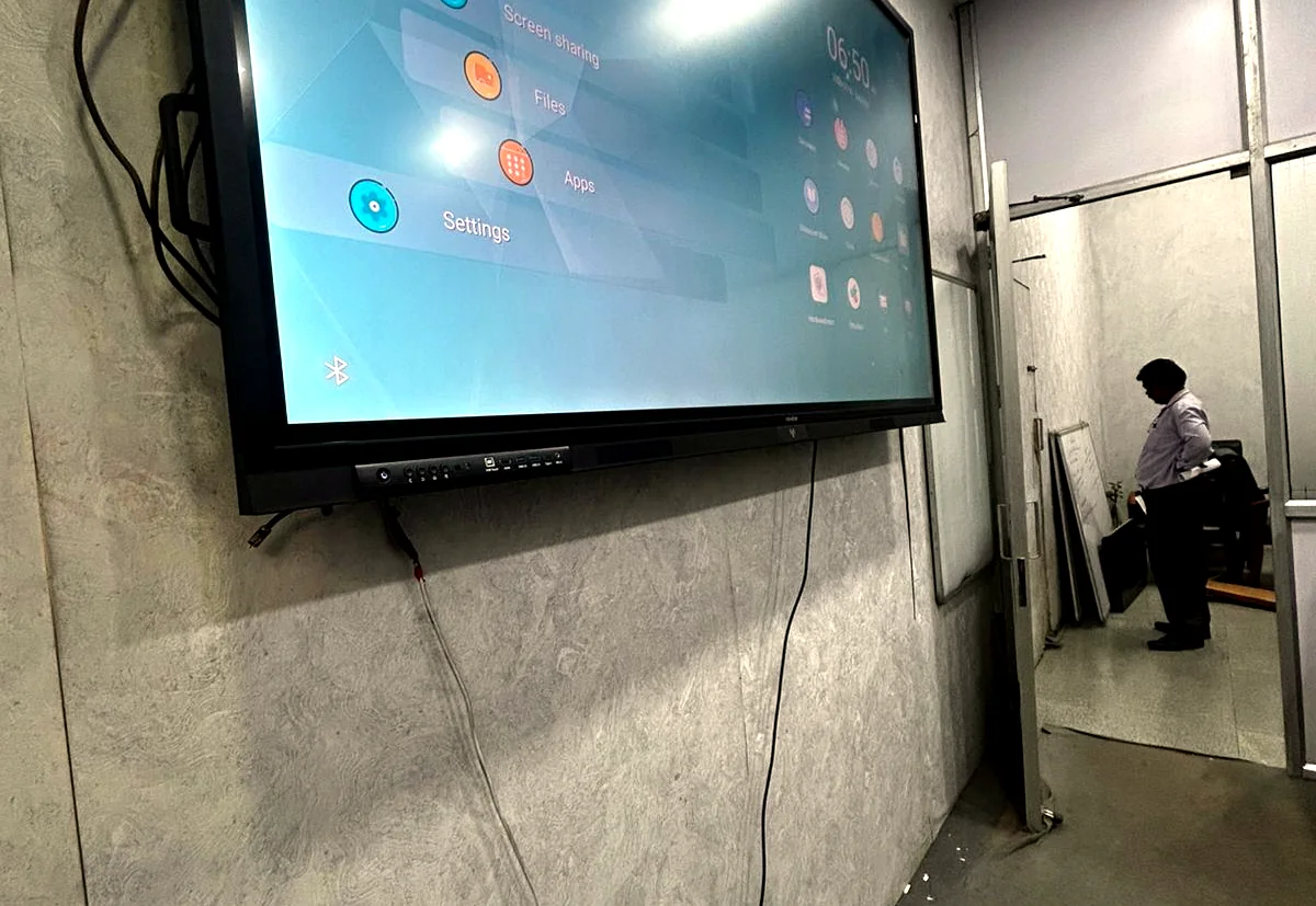 Interactive Flat Panel Stylus Handwriting Closeup