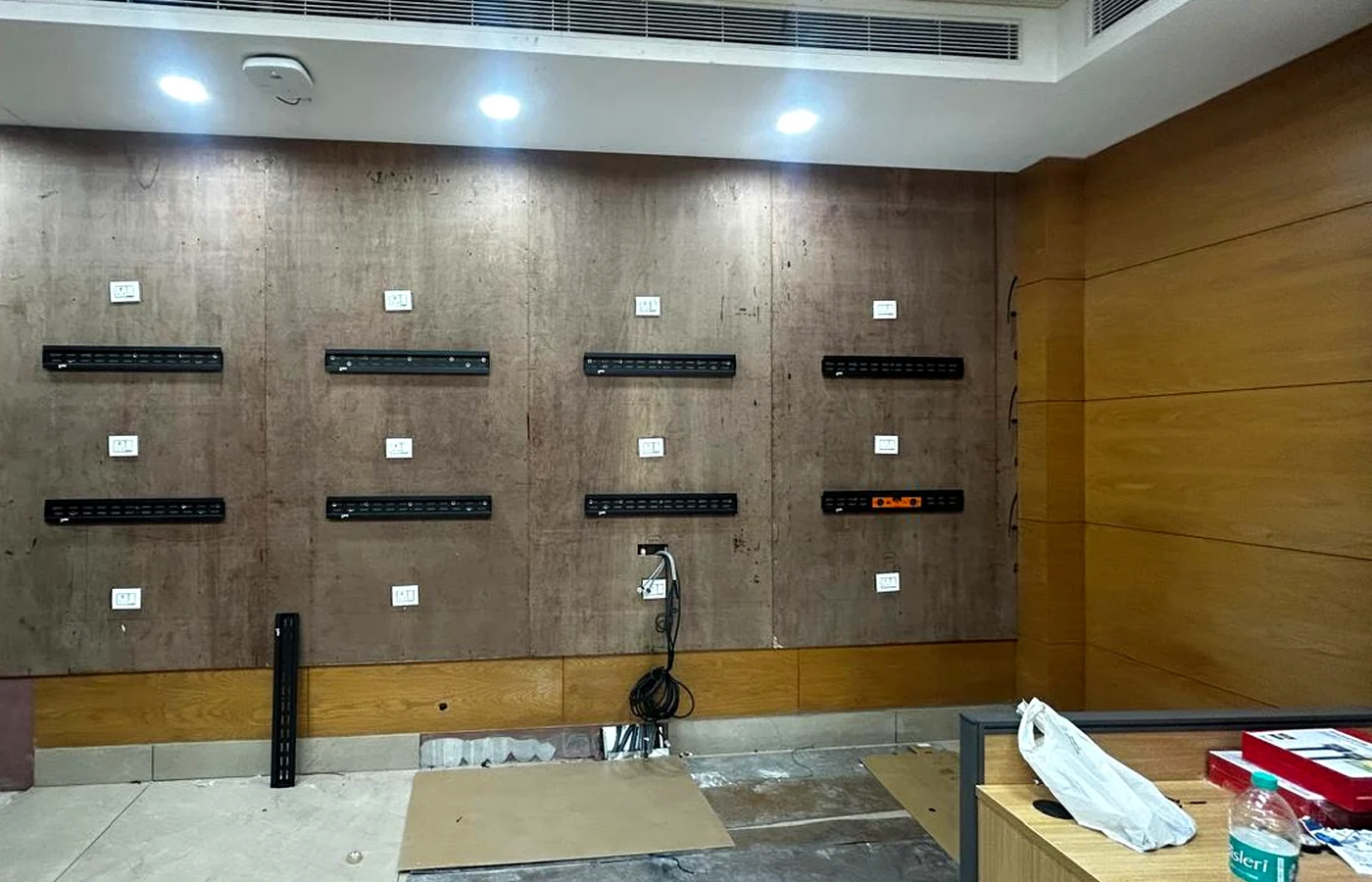Video wall mounting infrastructure for command environment