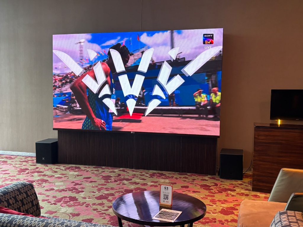 LG Active LED display with JBL audio in luxury executive lounge